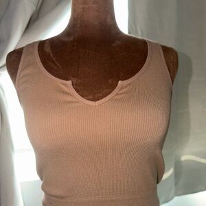 Brown Ribbed Tank Top by Bozzolo (S/M)